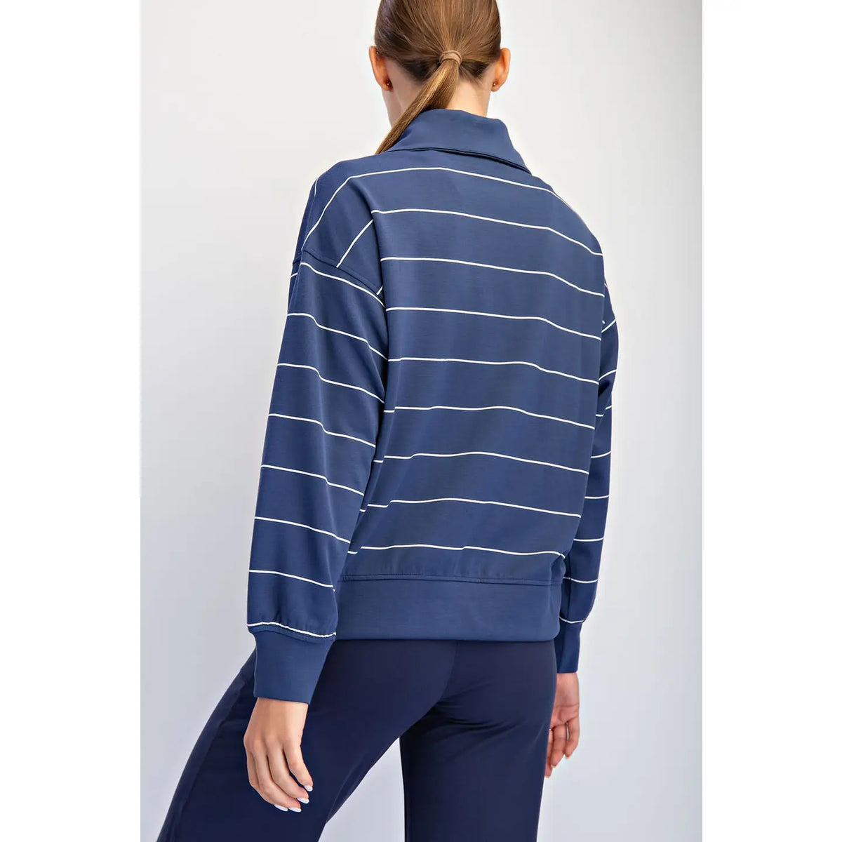 Rae Mode Butter Soft Quarter Zip - Smoky Navy/Cream