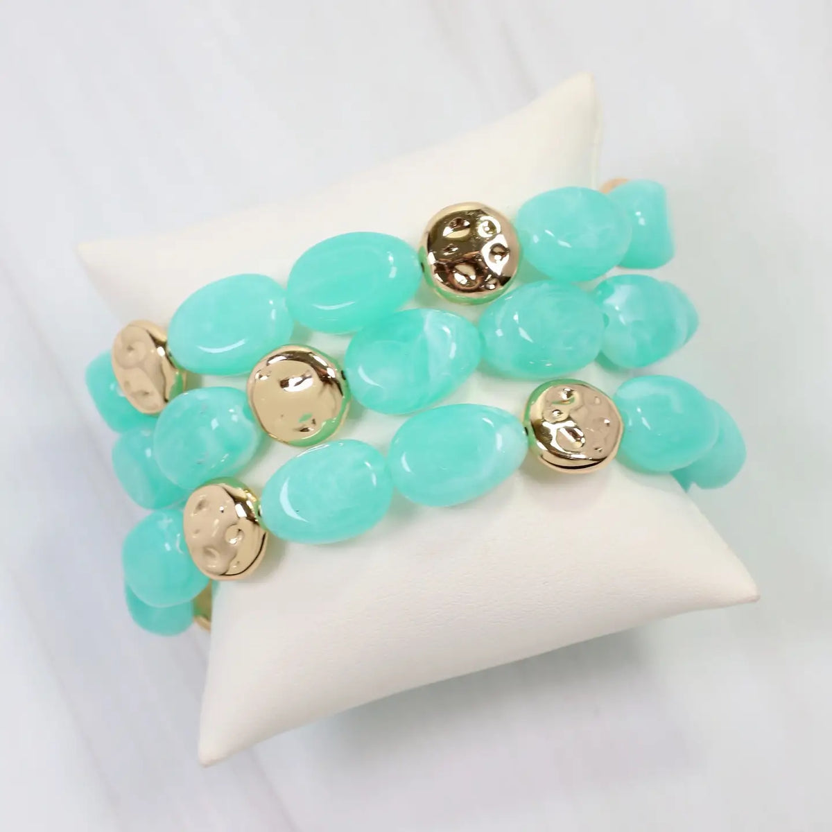 Amesbury Beaded Bracelet Set Aqua