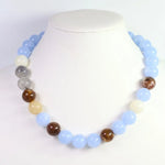 Brockton Chunky Beaded Necklace Baby Blue