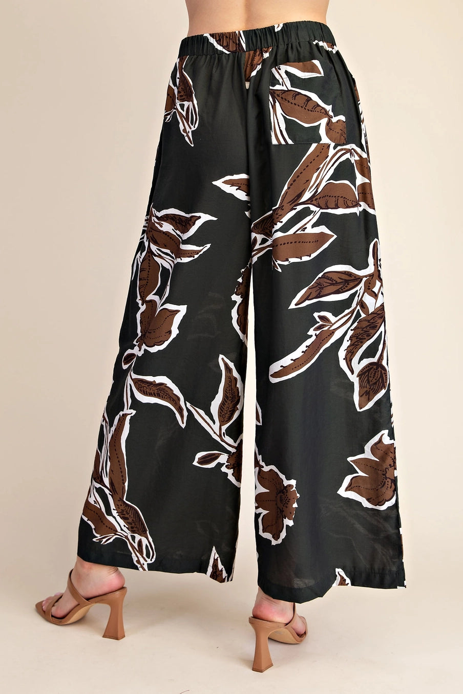 Eloise Elastic Drawstring Wide Pants- Hunter Green
