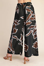 Eloise Elastic Drawstring Wide Pants- Hunter Green