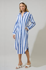 Jordy Striped Shirt Midi Dress