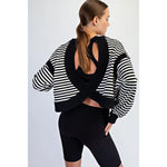 RAE MODE BLACK STRIPE OPEN BACK TOP