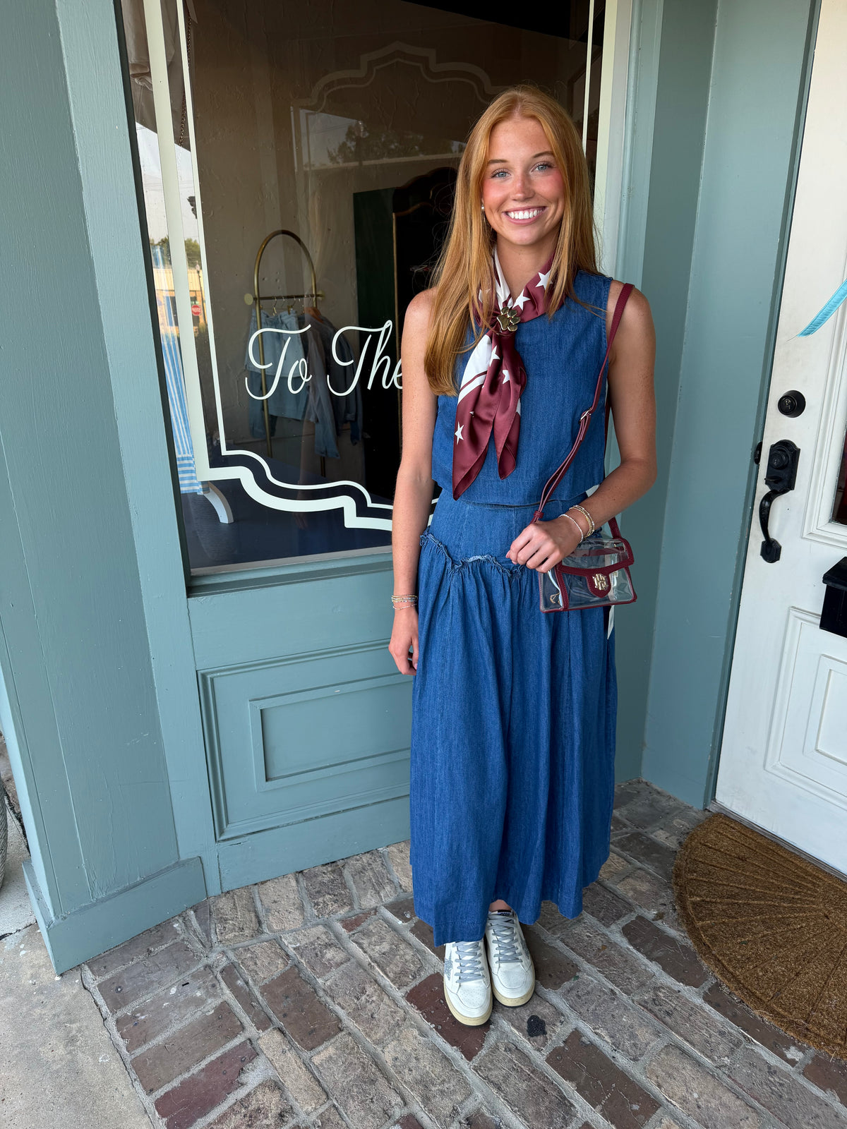 Rivers Two Piece Denim Top and Maxi Skirt SET by Mable