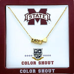 Mississippi State Gold Heart Necklace