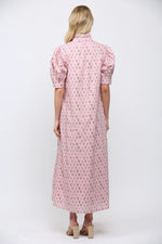 Floral High Ruffled Mock Neck Button Down Maxi Dress by Fate