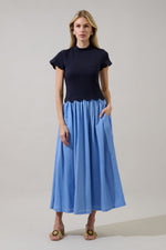 Marby Scallop Contrast Maxi Dress (XS-XL)