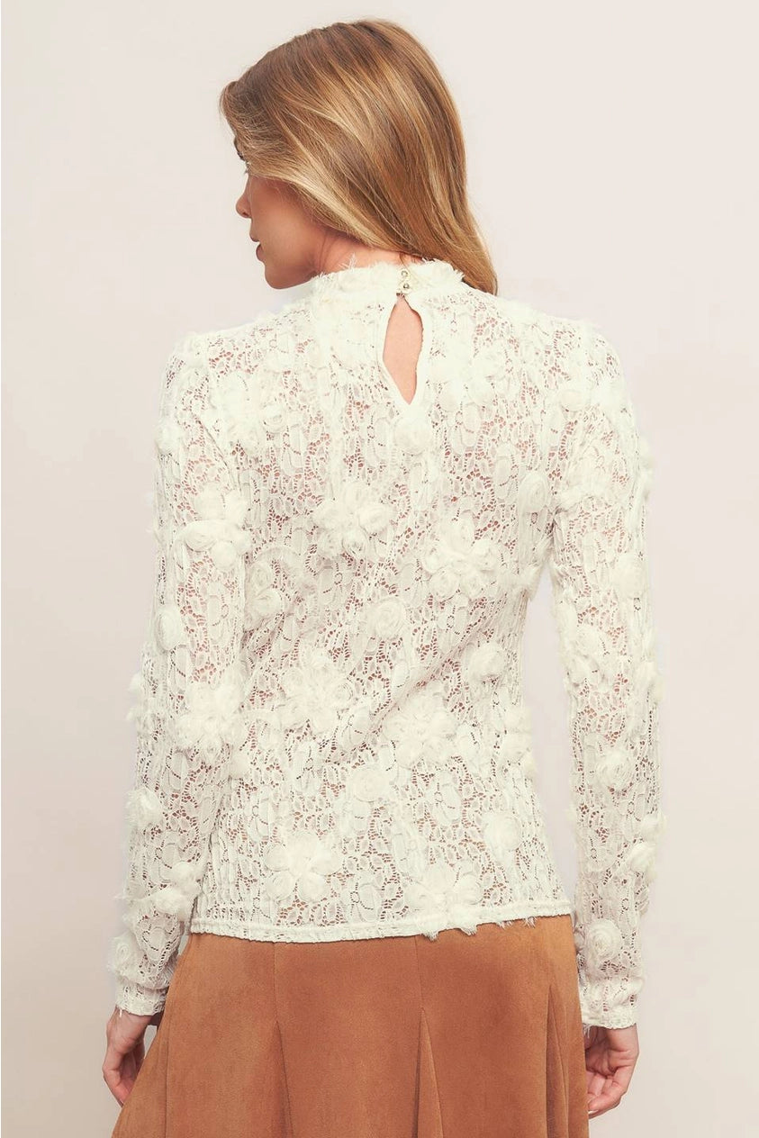 Cream Lightweight Textured Sweater Top￼