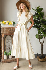 Ruffle Sleeve Tie Waist Maxi SALE LAST ONE SIZE MEDIUM Originally $49 now $35￼