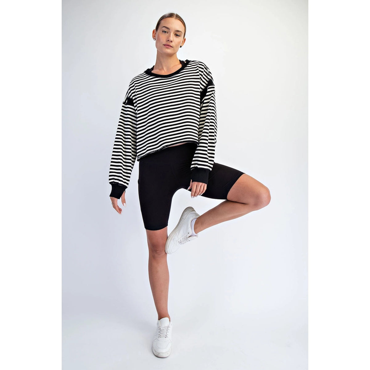 RAE MODE BLACK STRIPE OPEN BACK TOP