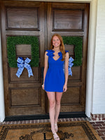 Gorgeous mini dress with ruffle shoulder straps and small open back *ALSO COMES IN BONE