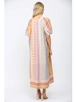 Patchwork Print Kaftan Style Dress By FATE