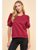 Puff Sleeve Sweatshirt Top