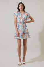 EZRA GARDEN RUFFLE MINI DRESS