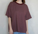 Denver Striped Top- Burgundy