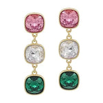 MULTI CRYSTAL TRIPLE DROP EARRING