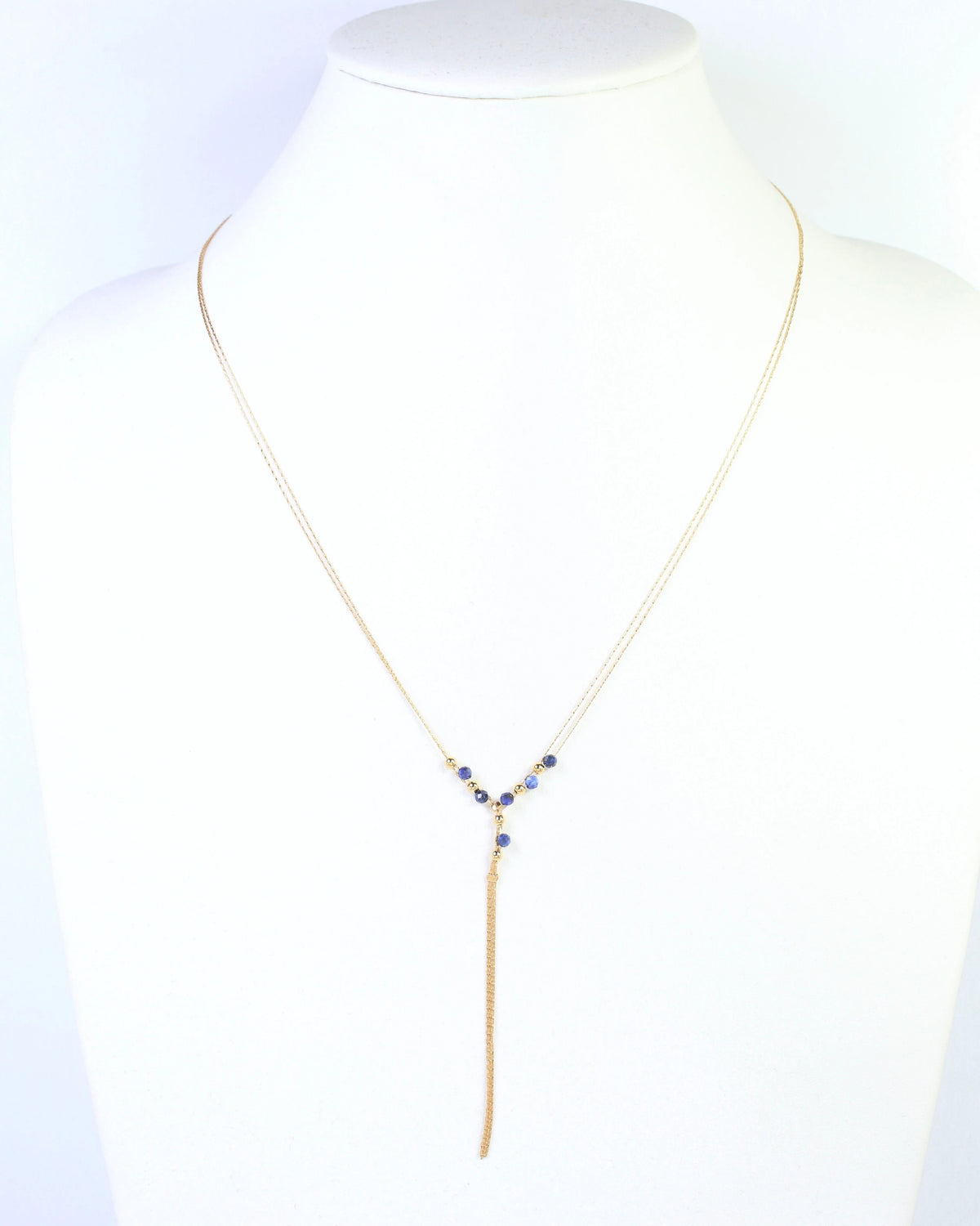 Merida Beaded Tassel Necklace Navy