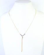 Merida Beaded Tassel Necklace Navy