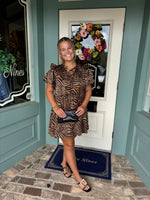 Tiger Tiered Ruffled Mini Dress