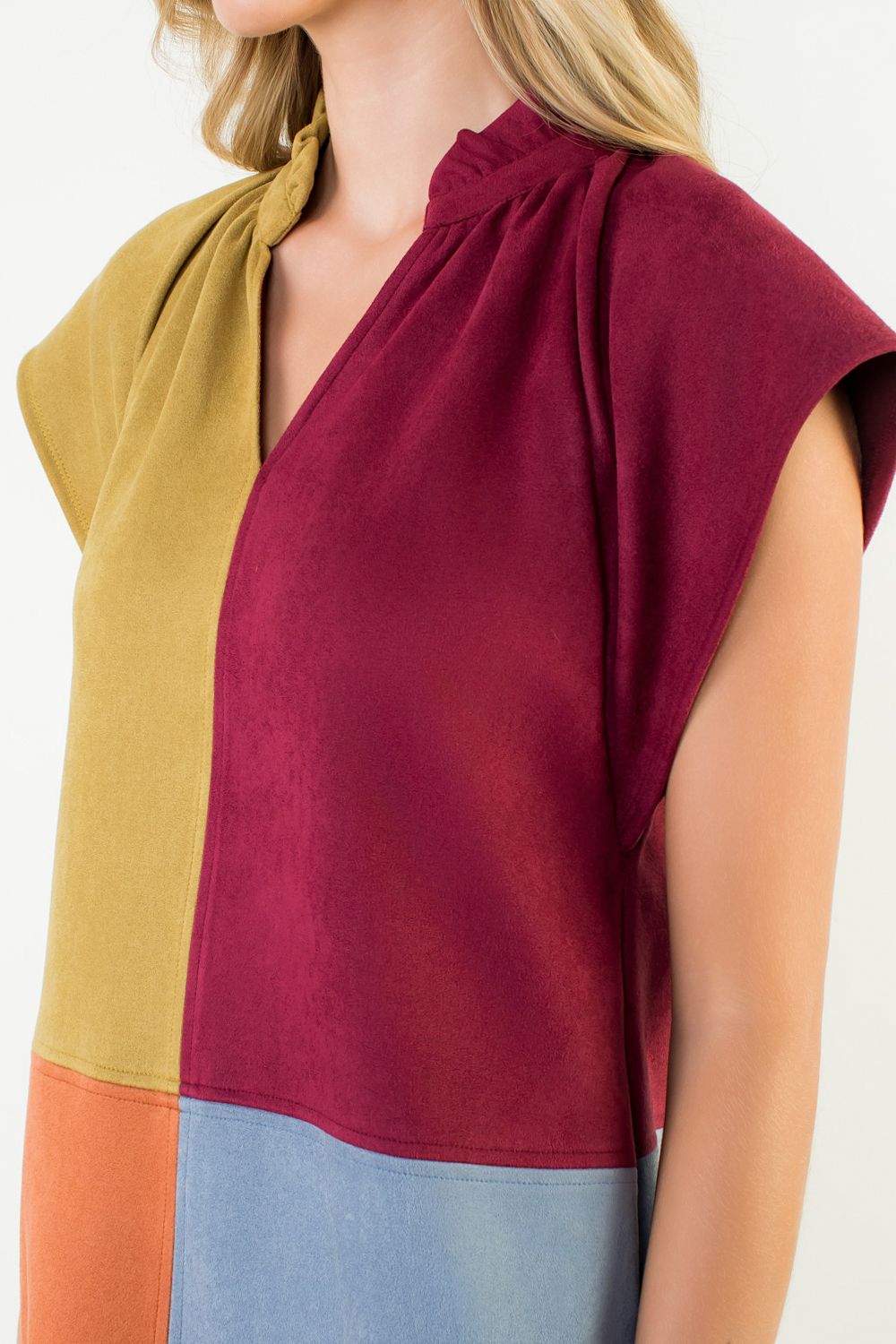 THML Suede Feel Colorblock Mini Dress ( XS-L)