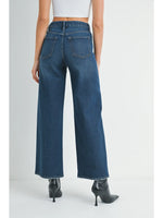 JBD OVER THE BOOT WIDE LEG DARK DENIM WITH SLANT SIDE SEAM