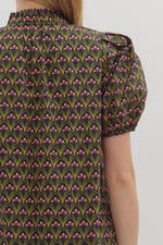 Florence Black Floral Ruffle Hem Midi Dress