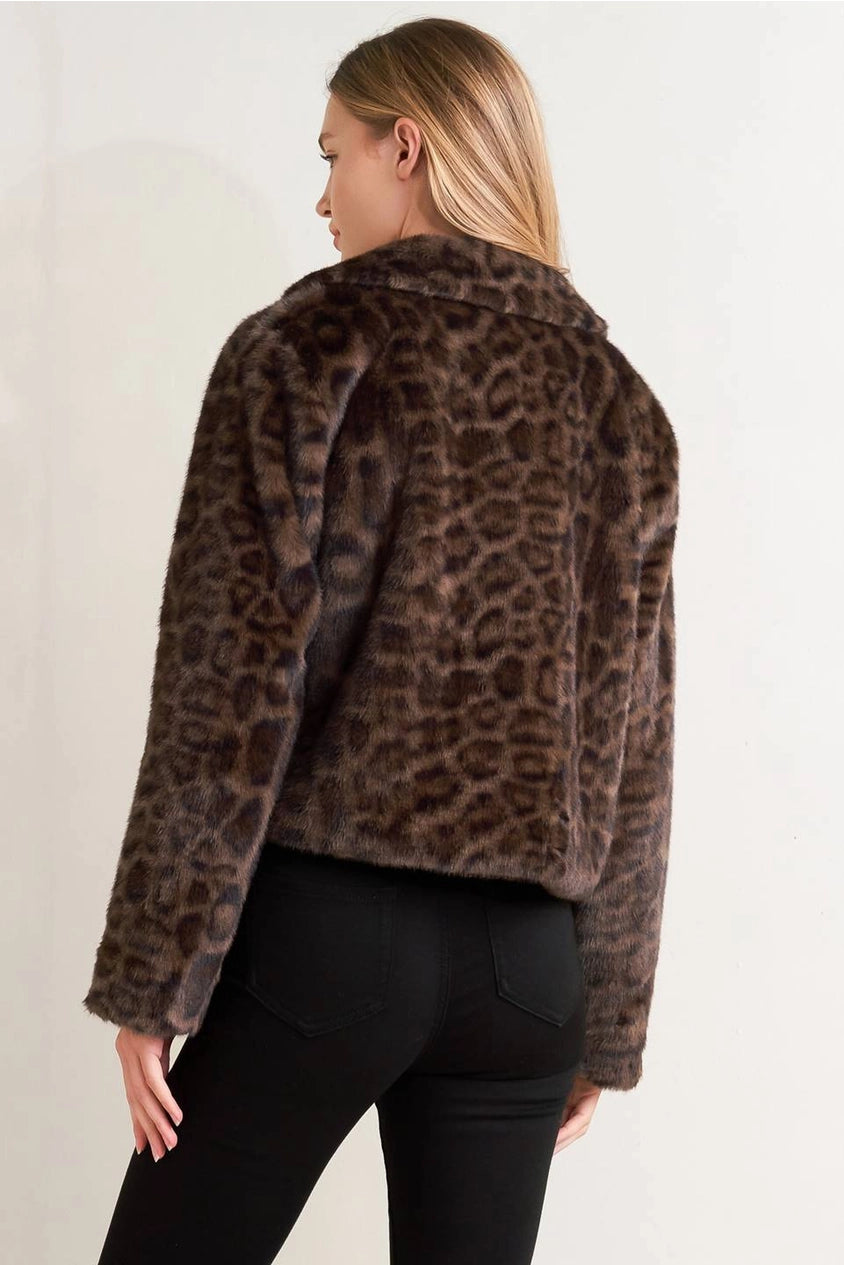 Soft Faux Fur Leopard Jacket