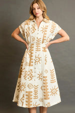 Haven Ivory/Taupe Printed Midi