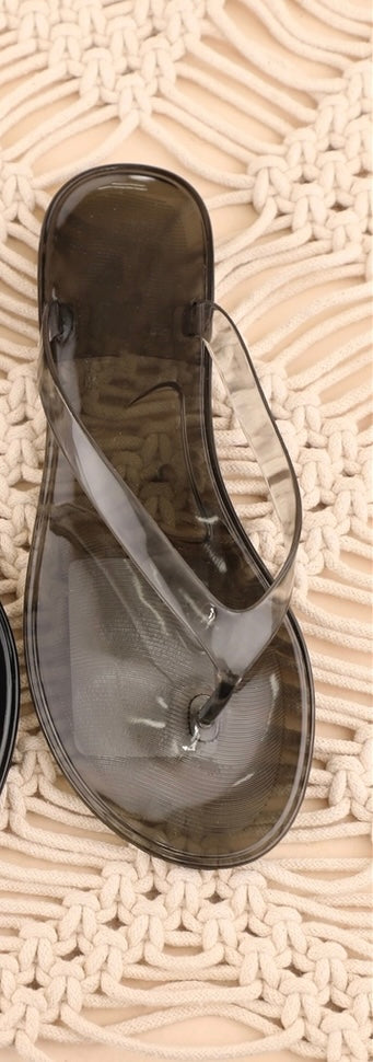 BLACK/CLEAR JELLY FLIP FLOP