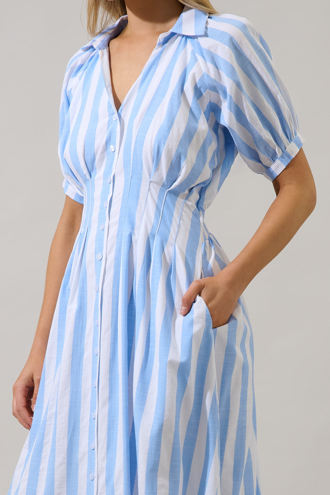 Silvie Pleated Maxi Dress Fays Stripe (XS-XL)
