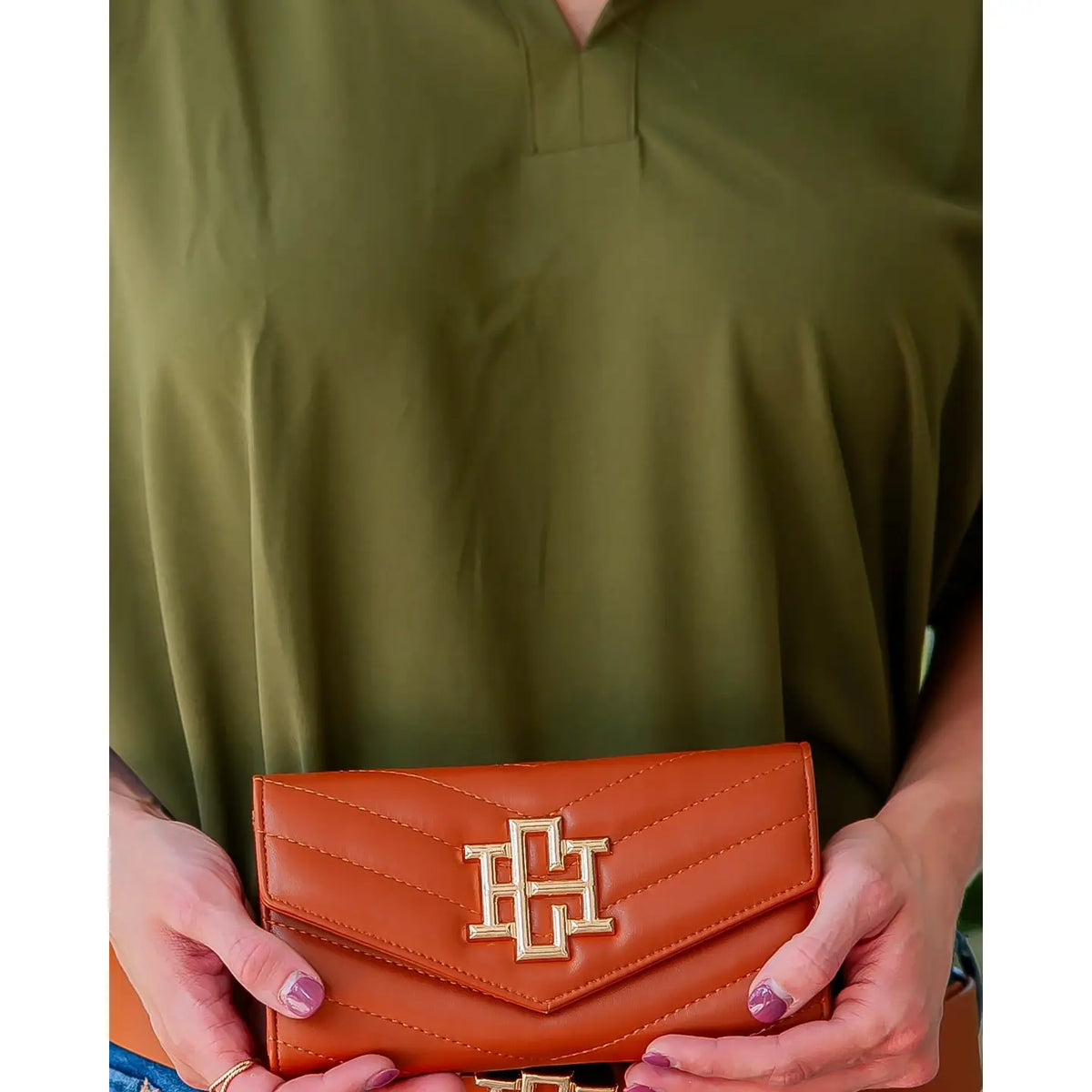Carlington Clutch/Crossbody Saddle by Caroline Hill