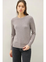 Super Soft Crew Neck Knit Sweater-Grey