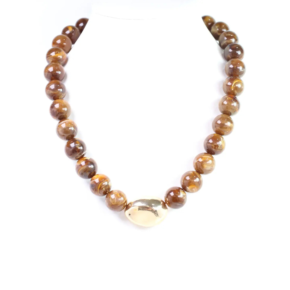 Brooklyn Bold Stone Necklace Brown