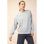 RAE MODE BUTTER SOFT MOCK NECK PULL OVER - GREY