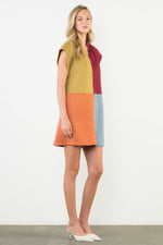 THML Suede Feel Colorblock Mini Dress ( XS-L)