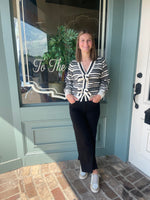 Striped Bow Detail Sweater - Blue Stripe or Black Stripe