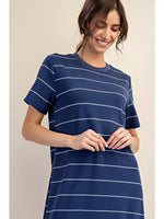 Rae Mode Butter Soft Navy/White Stripe Modal Scuba Maxi