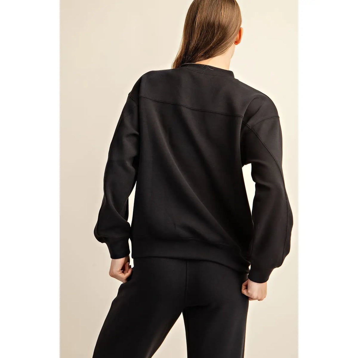 Rae Mode Butter Soft Mock Neck Pullover - Black