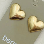 VINTAGE PUFFY HEART STUDS