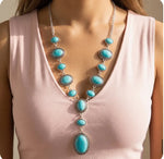 Western Turquoise Y Necklace