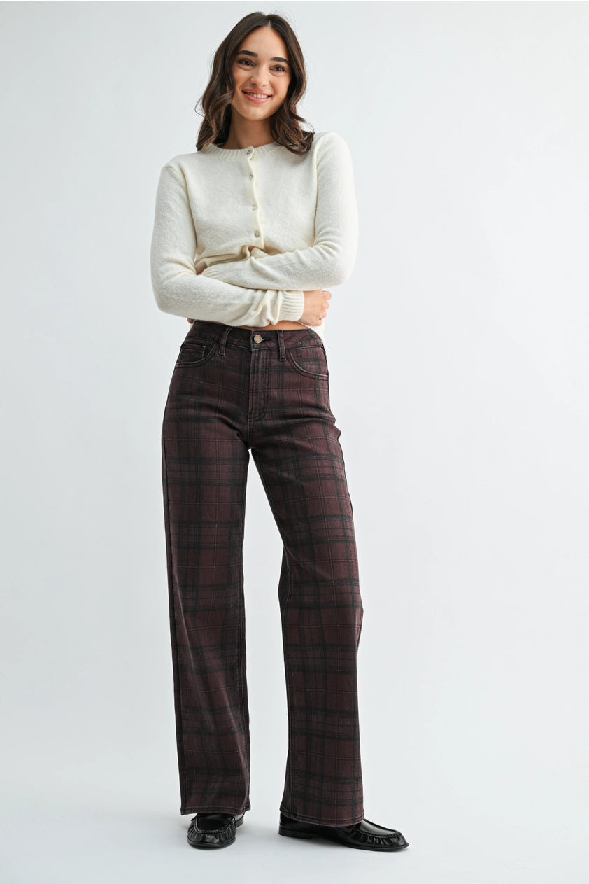 JBD Burgundy Plaid Denim