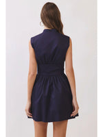 Delta Mini Dress with Removable Belt - Navy