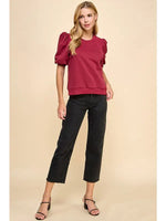 Puff Sleeve Sweatshirt Top