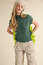 Mock Neck Side Tie Sweater Vest
