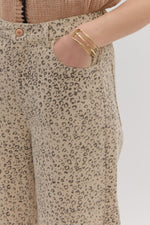SPOTTED CHEETAH ANKLE PANT WITH CUFF