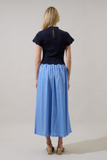 Marby Scallop Contrast Maxi Dress (XS-XL)