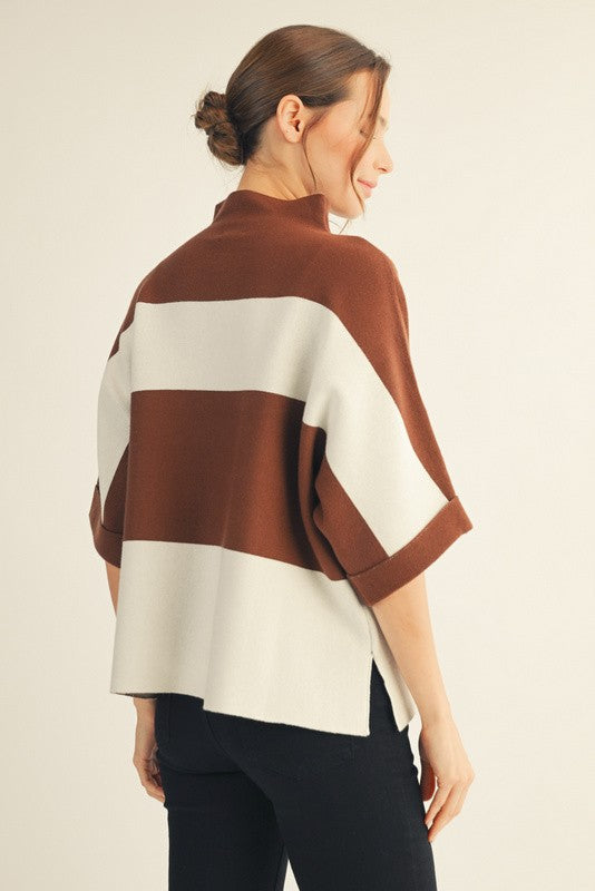 Drop Shoulder Bold Stripe Sweater