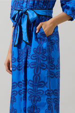 Romery Abstract Terie V-Neck Midi Dress