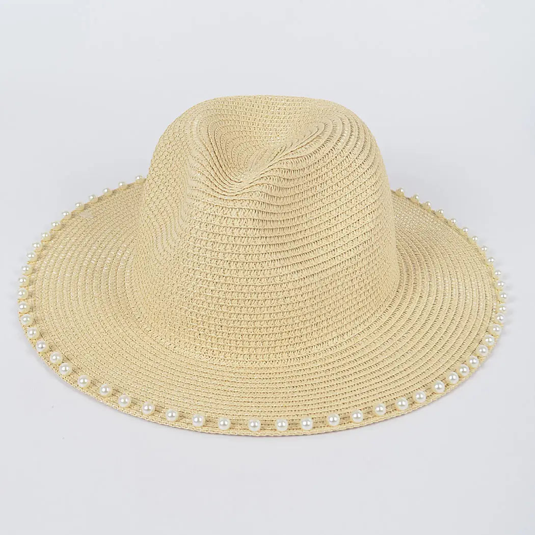 Pearl Trim Beach Hat