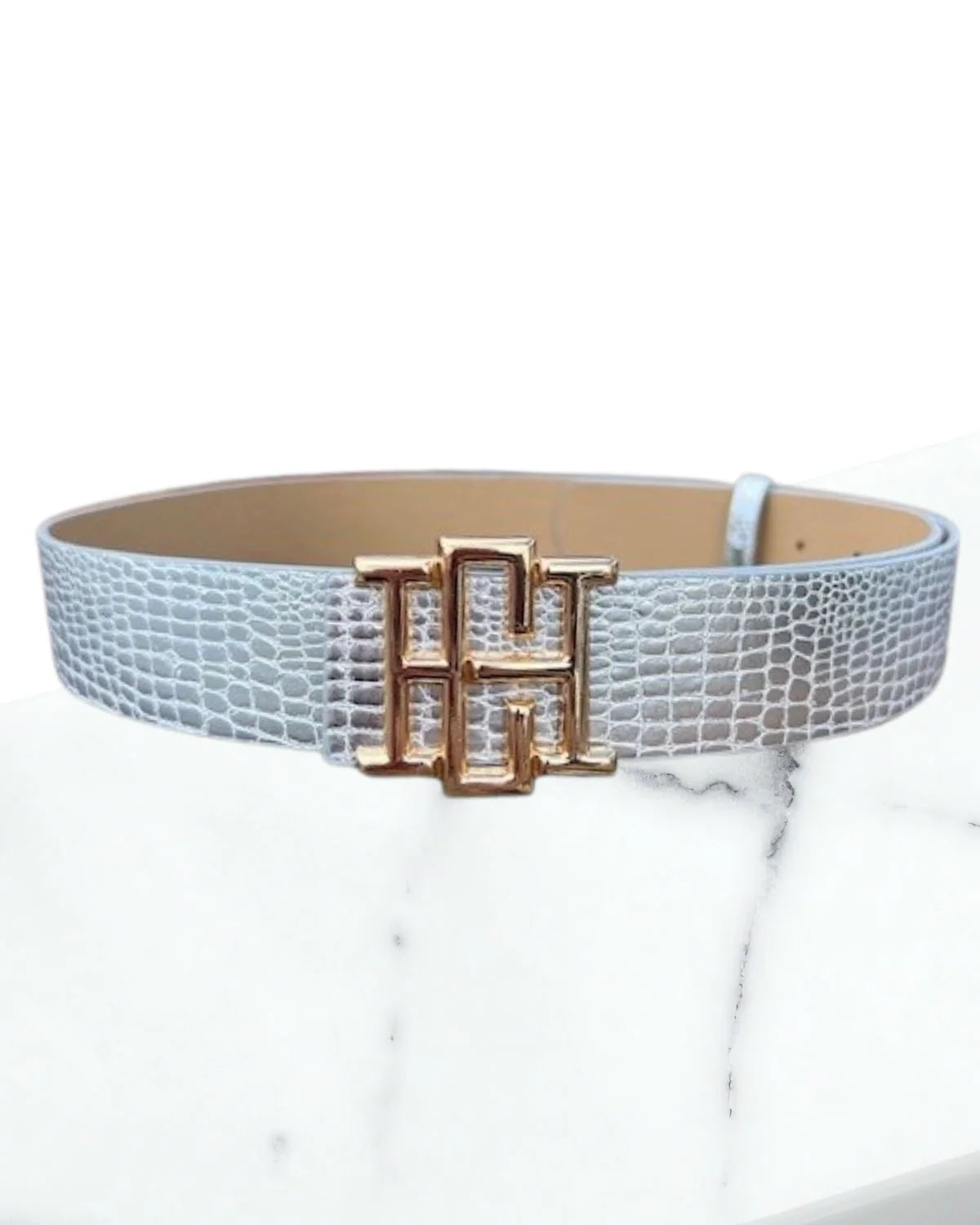 Bridgette Belt - Silver Croc